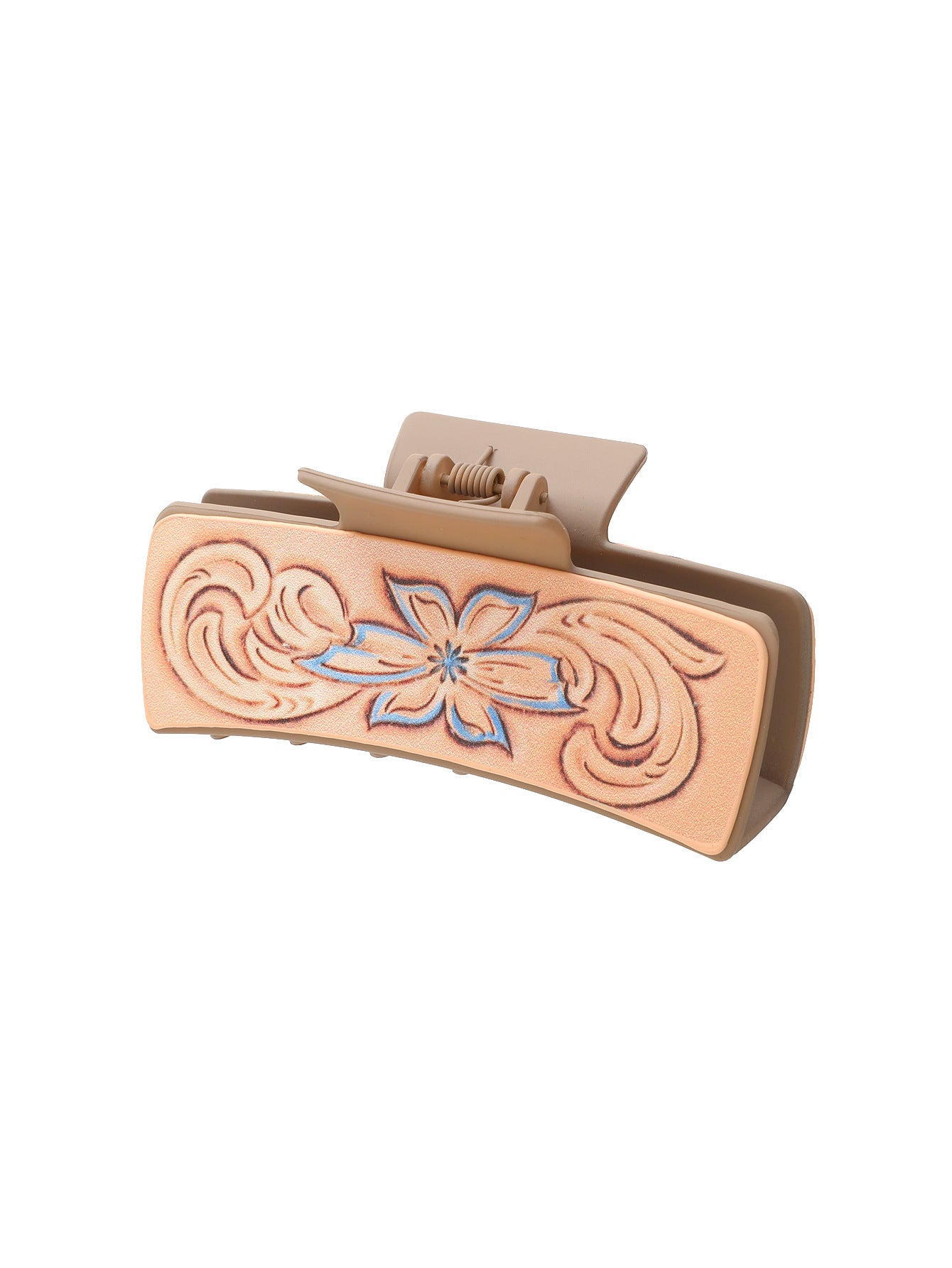 Wholesale Western Style Turquoise Cactus Leather Hairpin Shark Clip